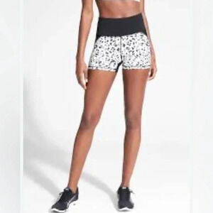 Athlete Speckle Running Biker Shorts Black & White